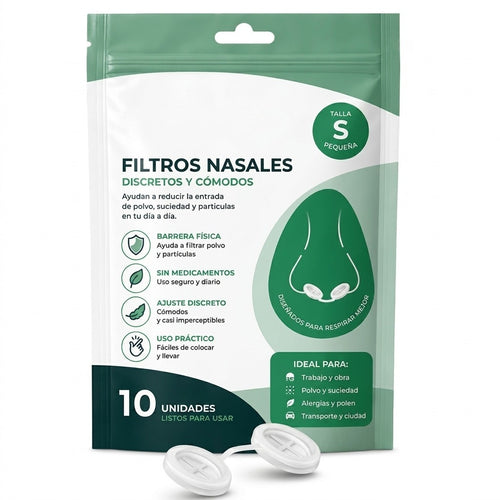 Filtros Nasales Invisibles de Alta Filtración (Pack 10 uds)